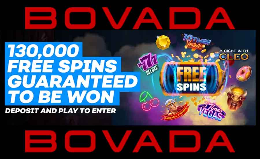 a promo for a Bovada Free Spin Contest