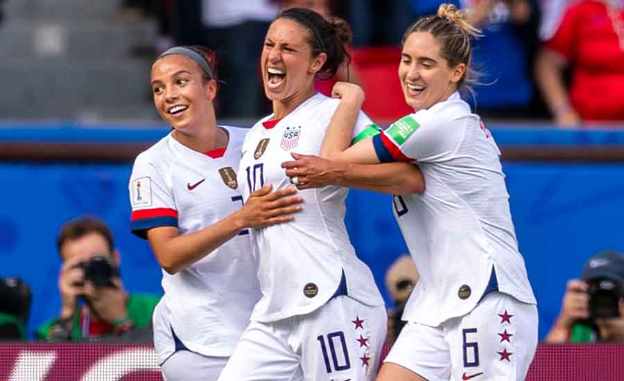 USA Women's Soccer Team Celebrating