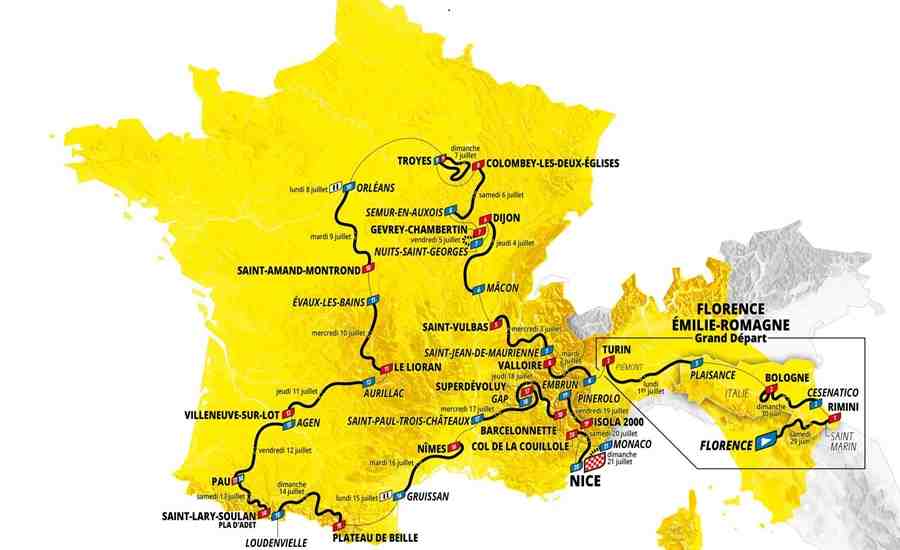 2024 Tour de France map